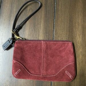 Coach Red Suede Wristlet